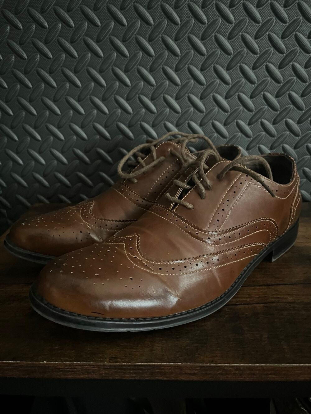 Steve Madden Franky Oxford Dress Shoes Brown Men's Size US 9.5 M